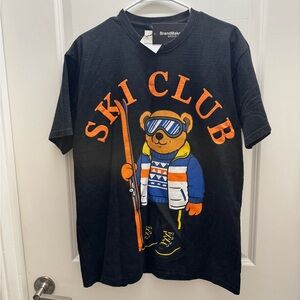 BrandMax Black Ski Club T-Shirt